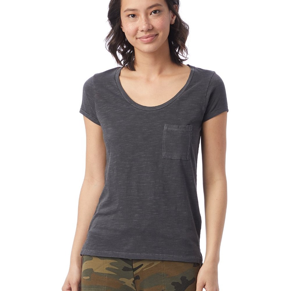 Alternative Apparel Women's Grey Washed Slub Tee
